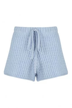 Shona Joy KNITWEAR WILLOW DRAWSTRING SHORT - POWDER BLUE