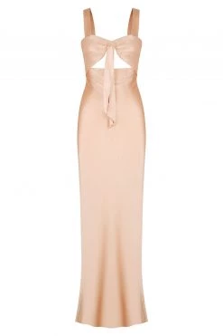 Shona Joy LA LUNE BOW TIE MAXI DRESS - DESERT ROSE