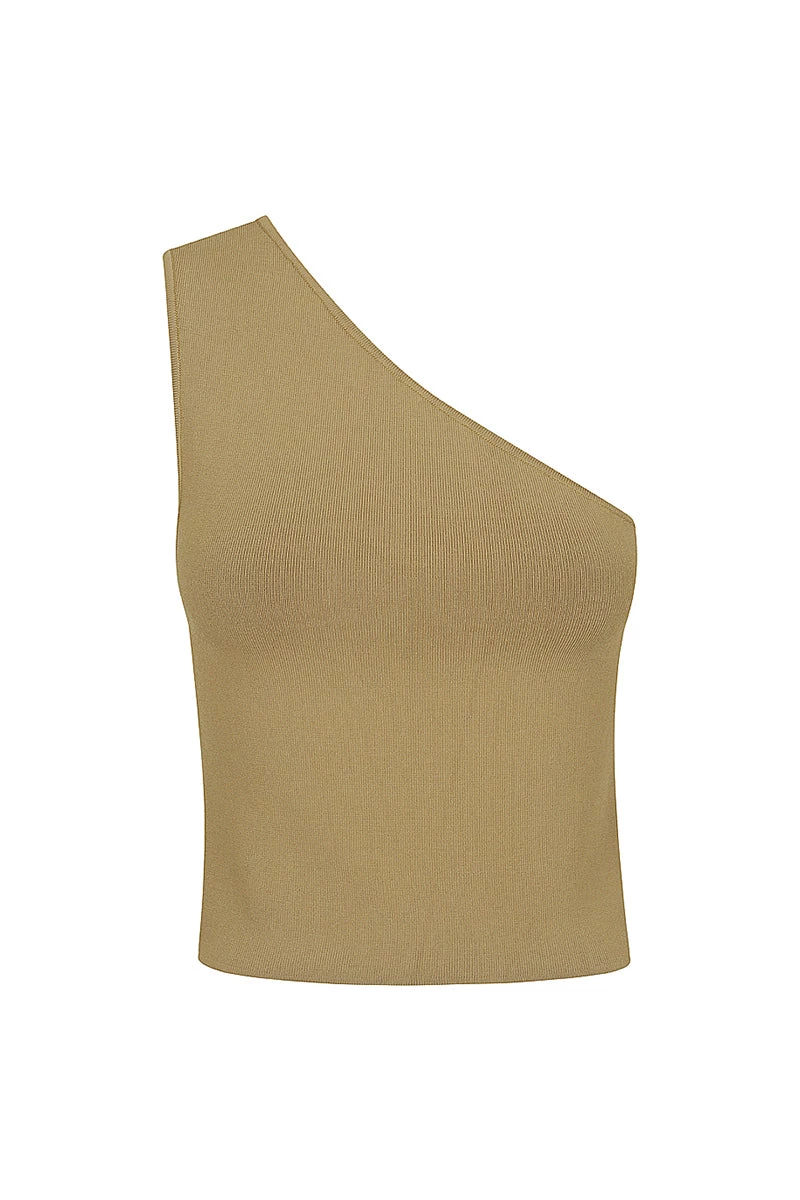 Shona Joy TOPS BASIC ONE SHOULDER TOP - BAY LEAF 1 Shona Joy TOPS BASIC ONE SHOULDER TOP - BAY LEAF