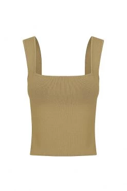 Shona Joy BASIC SQUARE NECK TOP - BAY LEAF TOPS