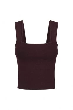 Shona Joy BASIC SQUARE NECK TOP - COCOA