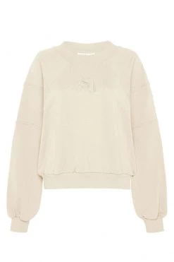 Shona Joy SJ LOGO BATWING SWEATER - OYSTER