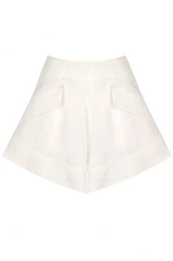 Shona Joy SHORTS & PANTS BONITA LINEN FLARED SHORTS - IVORY