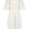 Shona Joy BRIGITTE LINEN BALLOON SLEEVE MIDI DRESS - TOFU DRESSES