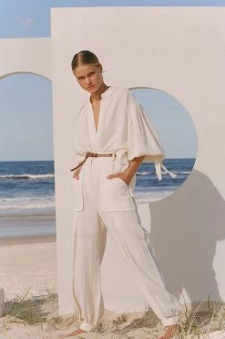 Shona Joy BRIGITTE LINEN HAREM PANT - TOFU