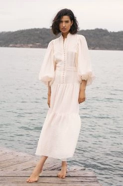 Shona Joy DRESSES CHARLOTTE HIGH NECK MIDI DRESS - ECRU