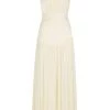 Shona Joy CLEMENCE HIGH NECK MIDI DRESS - CREAM