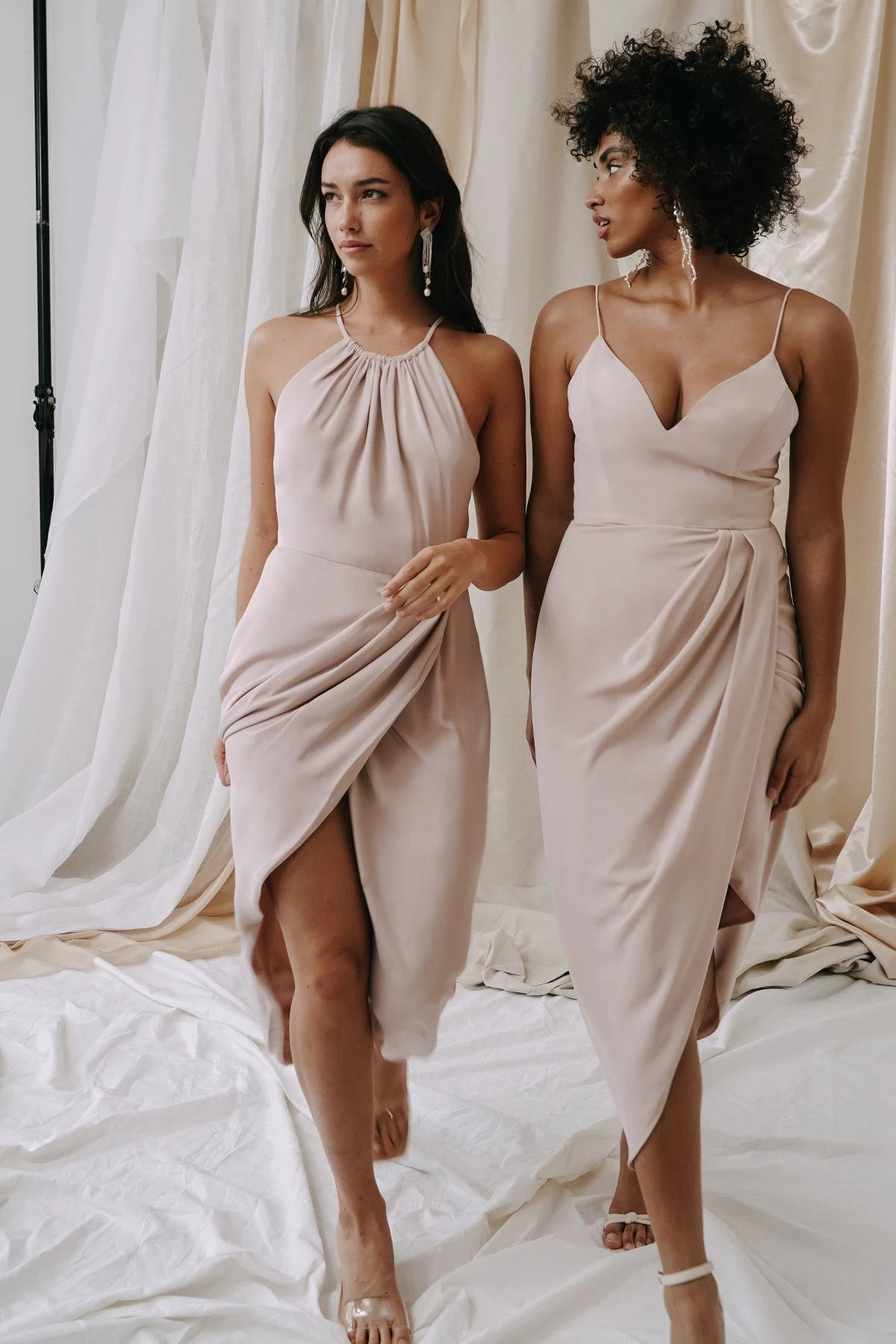 Shona Joy DRESSES CORE HIGH NECK RUCHED DRESS - BALLET 2 Shona Joy DRESSES CORE HIGH NECK RUCHED DRESS - BALLET