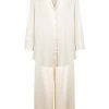 Shona Joy BRIDES LA LUNE LOUNGE LONG SLEEVE SHIRT SET- CREAM
