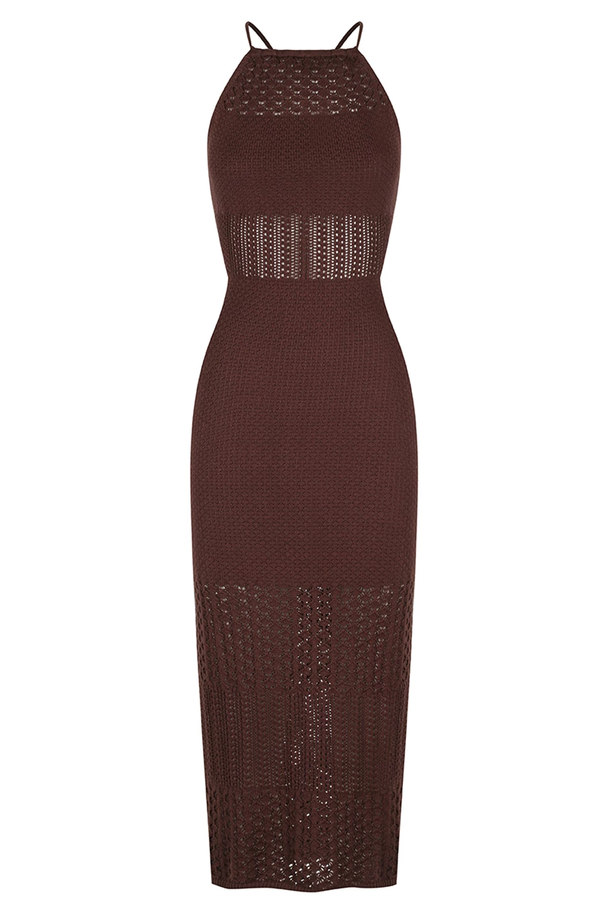 Shona Joy DRESSES CALYPSO CROCHET OPEN BACK MIDI DRESS - COCOA 1 Shona Joy DRESSES CALYPSO CROCHET OPEN BACK MIDI DRESS - COCOA