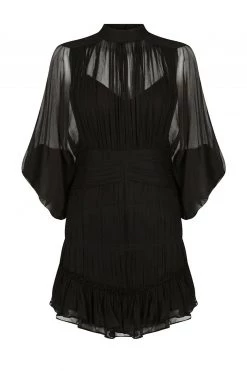 Shona Joy DRESSES CLEMENCE LONG SLEEVE MINI DRESS - BLACK