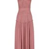 Shona Joy CLEMENCE HIGH NECK MIDI DRESS - ANTIQUE ROSE