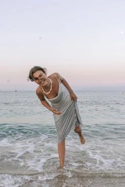 Shona Joy DRESSES LUXE BIAS COWL SLIP DRESS - CLOUD