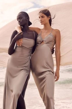 Shona Joy LA LUNE RUCHED BODICE MIDI DRESS - SAGE