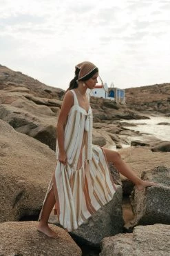 Shona Joy SUZANA LINEN LOW BACK MIDI DRESS DRESSES