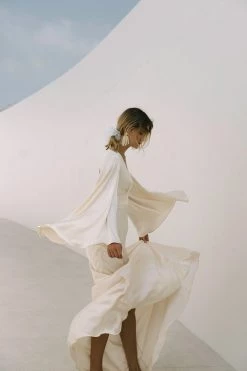 Shona Joy LA LUNE BACKLESS MAXI DRESS - CREAM DRESSES