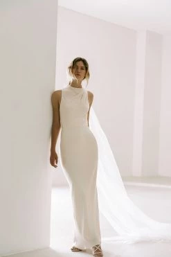 Shona Joy LA LUNE HIGH NECK MAXI DRESS - CREAM