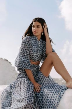 Shona Joy DANIELA RUCHED MIDI SKIRT