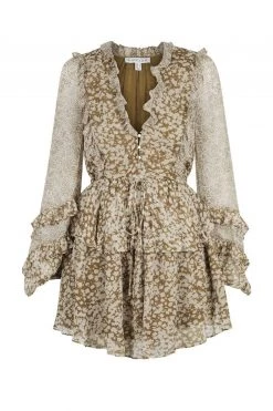 Shona Joy CLAUDETTE BALLOON SLEEVE DRAWSTRING MINI DRESS DRESSES