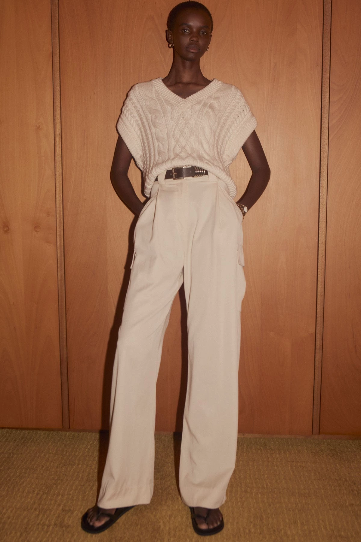 Shona Joy EVA CABLE VEST - CREMA TOPS 3 Shona Joy EVA CABLE VEST - CREMA TOPS