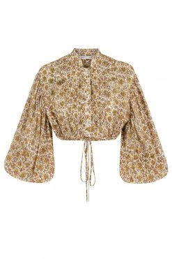 Shona Joy FAUNA PIN TUCK DRAWSTRING SHIRT