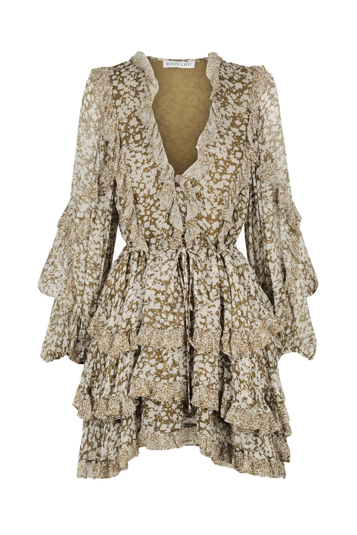 Shona Joy DRESSES CLAUDETTE BALLOON SLEEVE FRILL MINI DRESS 1 Shona Joy DRESSES CLAUDETTE BALLOON SLEEVE FRILL MINI DRESS