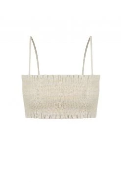 Shona Joy TOPS FIONA SHIRRED BRALETTE - OATMEAL