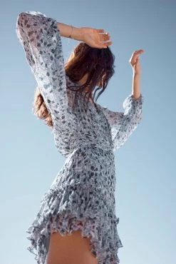 Shona Joy FRANCESCA BUTTON UP RUCHED MINI DRESS