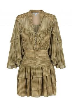 Shona Joy ELEONORA RUCHED FRILL MINI DRESS DRESSES