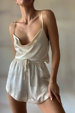 Shona Joy LA LUNE LOUNGE CAMI SET - CREAM