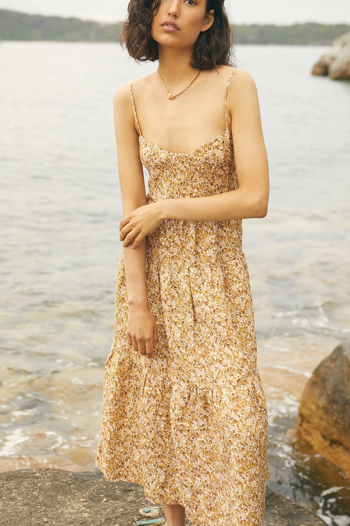 Shona Joy DRESSES ORION LINEN TIERED MIDI DRESS 2 Shona Joy DRESSES ORION LINEN TIERED MIDI DRESS