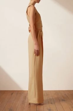 Shona Joy IVY HIGH WAISTED TAILORED PANT - LATTE