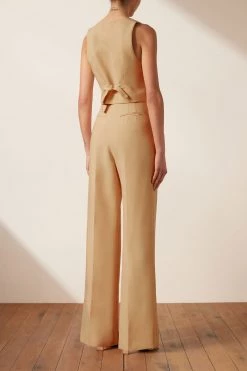 Shona Joy IVY HIGH WAISTED TAILORED PANT - LATTE