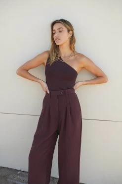 Shona Joy IVY TAILORED PANT - CHOCOLATE SHORTS & PANTS