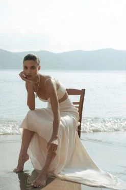 Shona Joy LA LUNE HIGH WAIST MAXI SKIRT - CREAM SKIRTS