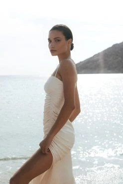 Shona Joy DRESSES LA LUNE RUCHED MAXI DRESS - CREAM