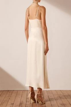 Shona Joy LA LUNE COCKTAIL MIDI DRESS - CREAM