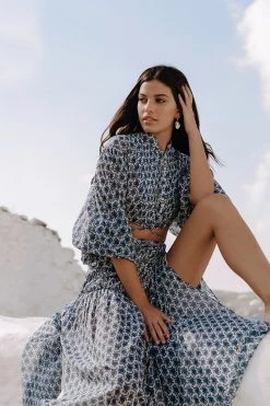 Shona Joy TOPS DANIELA PIN TUCK DRAWSTRING SHIRT