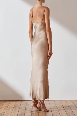 Shona Joy DRESSES LA LUNE BIAS SLIP DRESS - GOLD