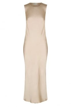 Shona Joy LA LUNE BIAS SLEEVELESS MIDI DRESS - GOLD