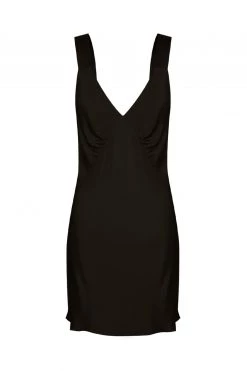 Shona Joy BEST SELLERS LA LUNE LOUNGE PLUNGED SLIP DRESS - BLACK