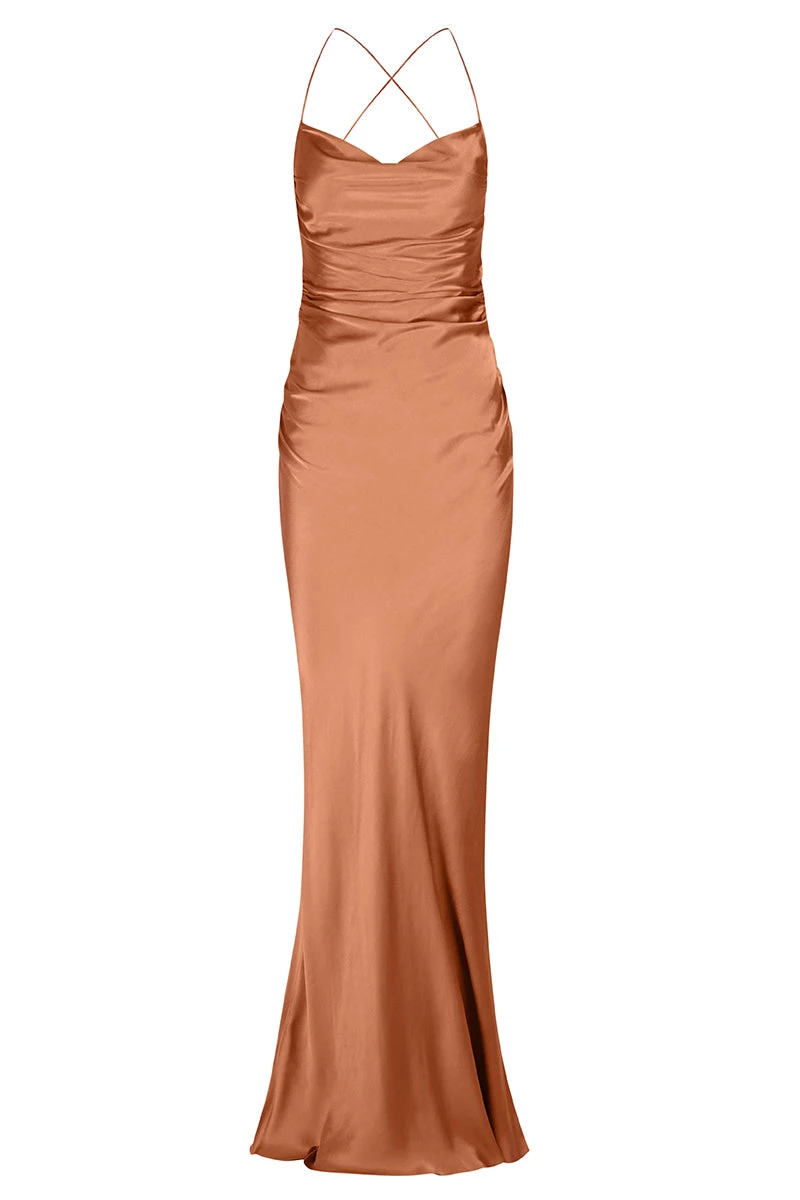 Shona Joy LA LUNE LACE BACK MAXI DRESS - COPPER 1 Shona Joy LA LUNE LACE BACK MAXI DRESS - COPPER