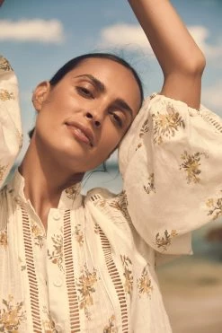 Shona Joy LILA LINEN PIN TUCK TUXEDO MINI DRESS