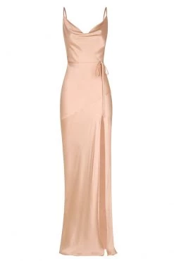 Shona Joy LA LUNE BIAS COWL MAXI DRESS - DESERT ROSE