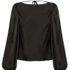 Shona Joy LA LUNE COWL BACK BALLOON SLEEVE BLOUSE - BLACK