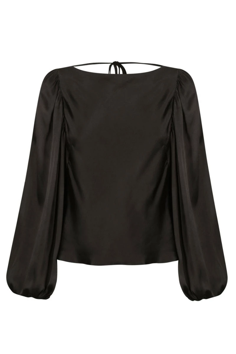 Shona Joy LA LUNE COWL BACK BALLOON SLEEVE BLOUSE - BLACK 1 Shona Joy LA LUNE COWL BACK BALLOON SLEEVE BLOUSE - BLACK