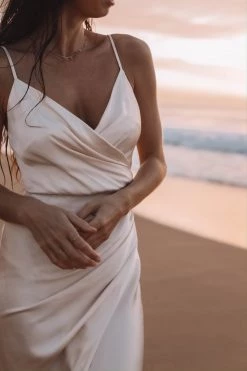 Shona Joy LA LUNE CROSS DRAPED MAXI DRESS - CREAM BEST SELLERS