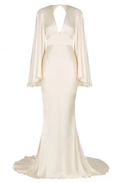 Shona Joy LA LUNE BACKLESS MAXI DRESS - CREAM DRESSES