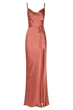 Shona Joy DRESSES LA LUNE BIAS COWL MAXI DRESS - TERRACOTTA