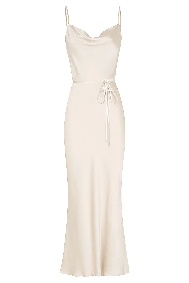 Shona Joy LA LUNE BIAS COWL MIDI DRESS - CREAM DRESSES 1 Shona Joy LA LUNE BIAS COWL MIDI DRESS - CREAM DRESSES